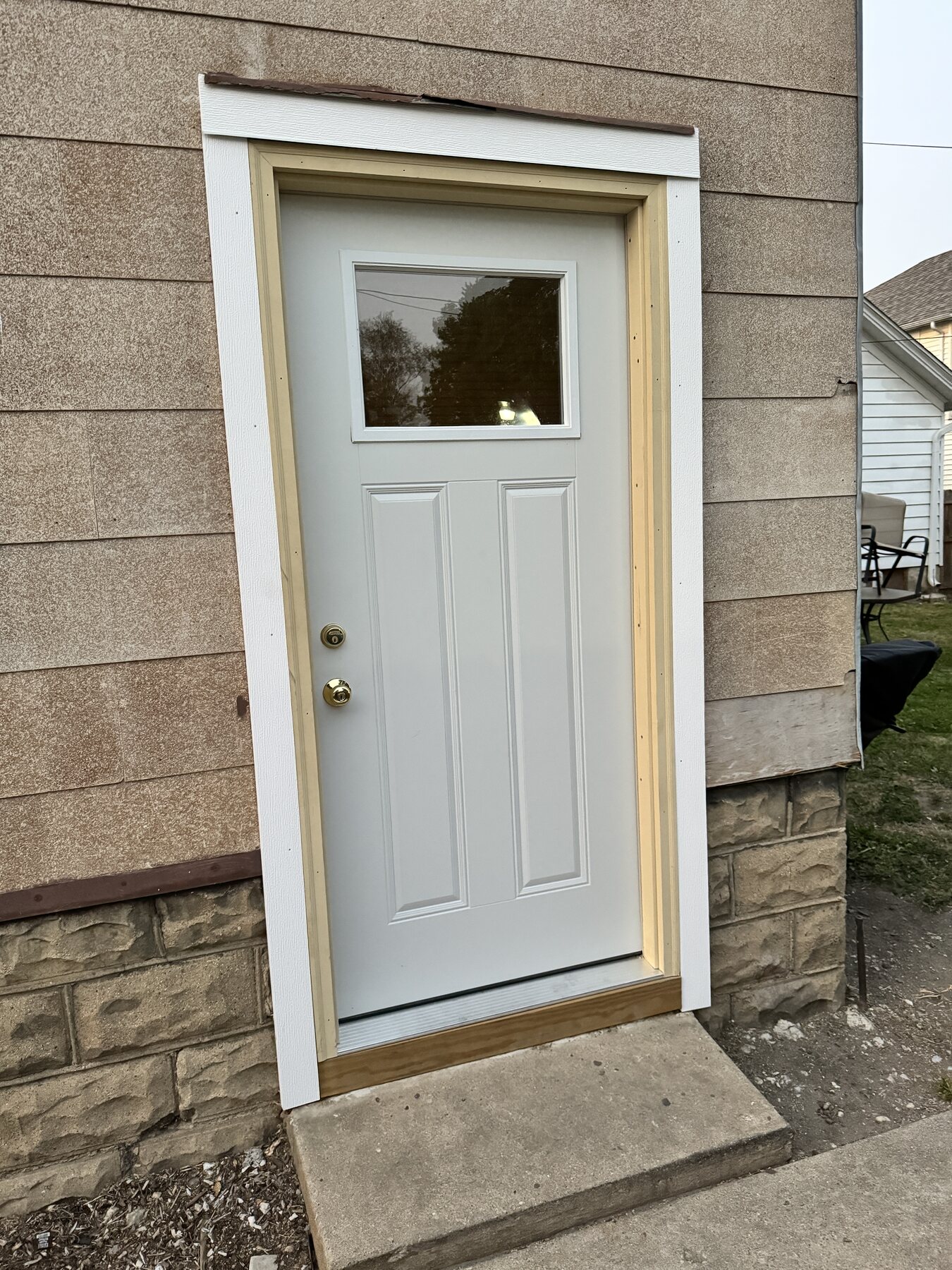 Installed exterior door