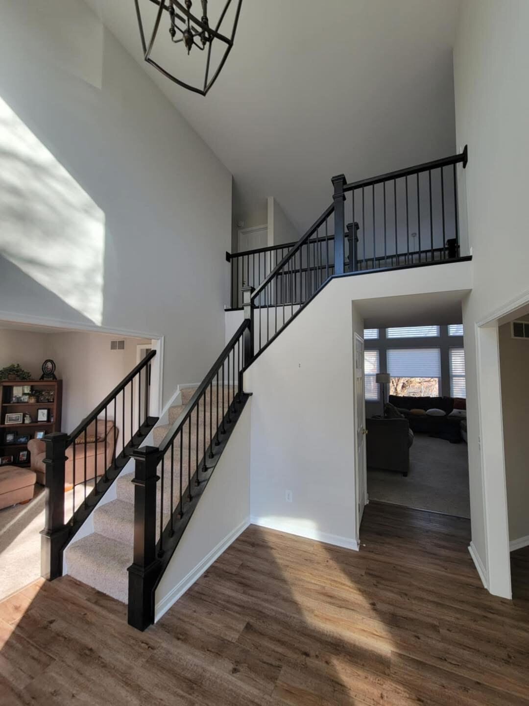 Installed interior railing